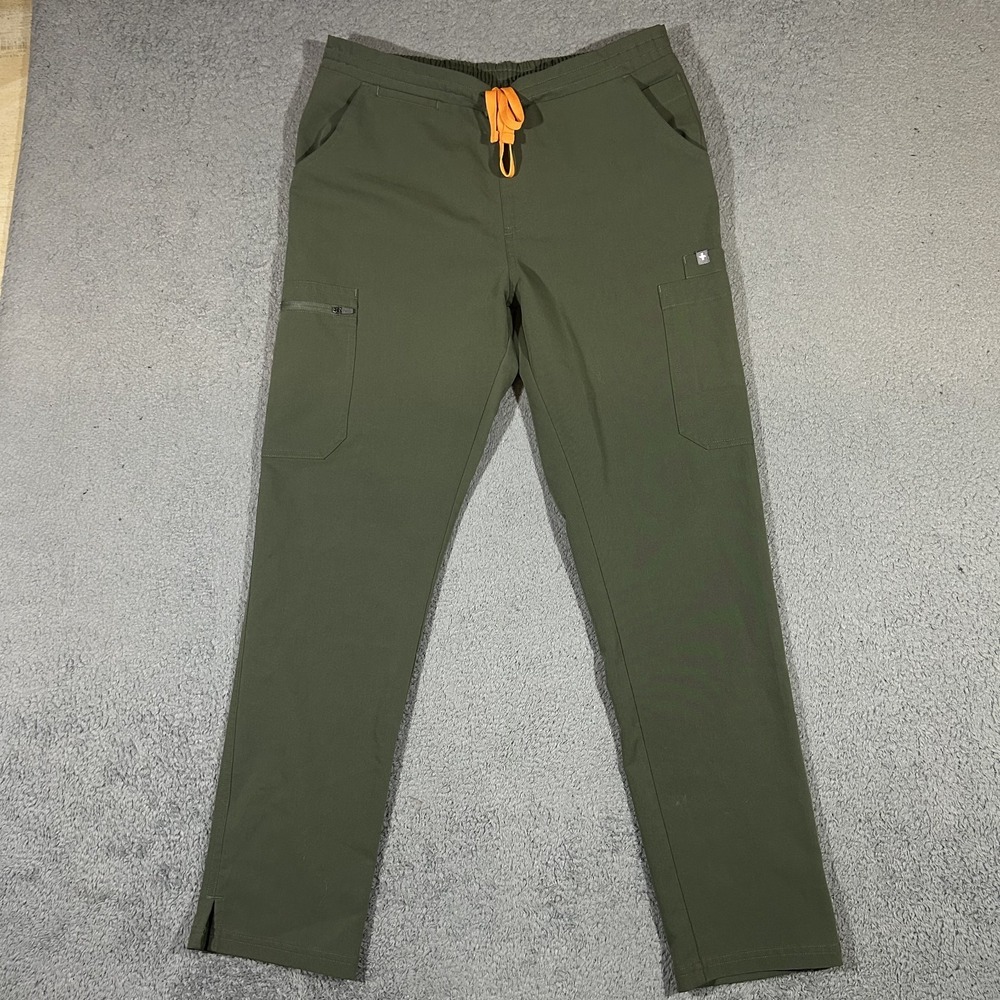 Figs Womens Medium Livingston Cargo Scrub Pants Olive Green TW2000R